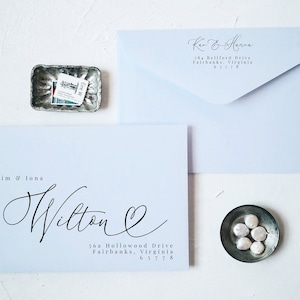A7-Umschlag-Adressvorlage für 5x7-Hochzeitseinladungen, bearbeitbare druckbare Sofort-Download, minimalistischer Kalligraphie-DIY-Access