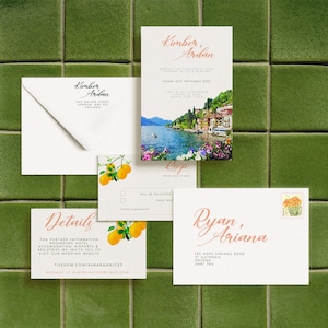 Watercolor Venue Wedding Invitation Suite (Digital Printable)