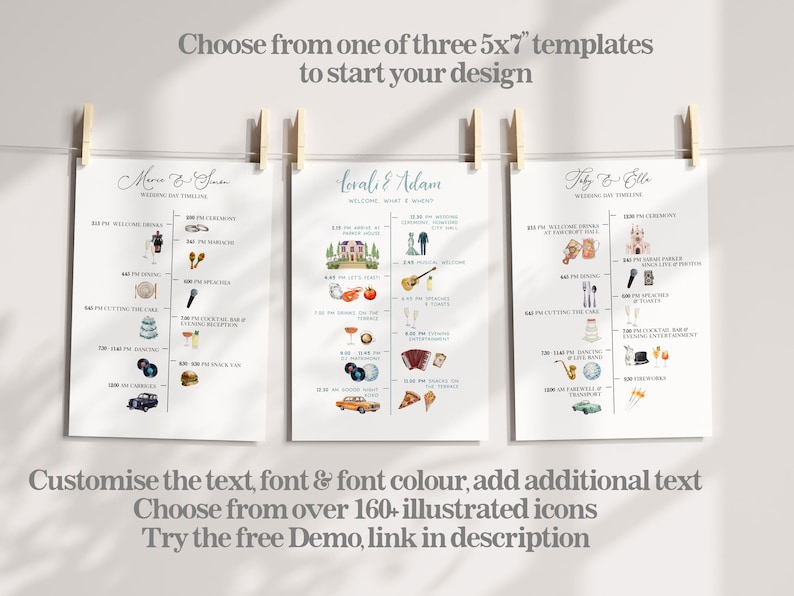 timeline template
itinerary template
wedding day timeline
wedding day template
wedding itinerary
diy wedding template
printable timeline
illustrated itinerar
watercolor wedding
infographic program
wedding day program
editable timeline