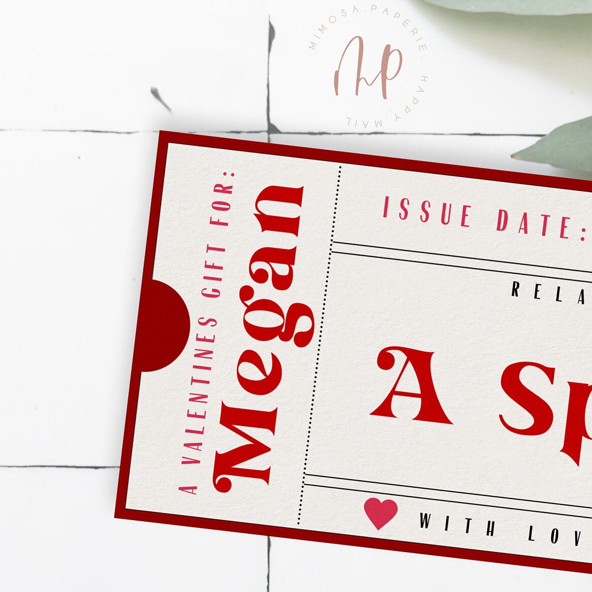 Personalised Printable Gift Voucher, Instant Download Editable Gift ...