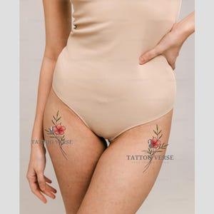 Digital Tattoo Design / Flower Minimal Tattoo Design For Woman / Flower Tattoo Design Minimalism