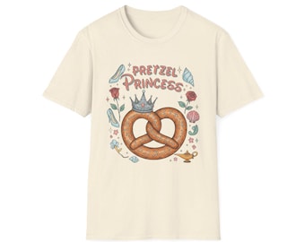 Camiseta Princesa Pretzel, Camiseta Estampada Divertida, Presente para Amantes da Comida Disney. Camiseta de Lanches Disney, Estilo Princesa, Camiseta Divertida da Disney, Camisetas para Férias em Família