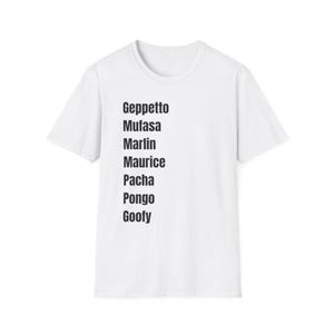 Disney Dad Tee, Great Disney Dads Shirt, Family Disney Tee, Park Day Shirt, Disney Gift for Dad, Goofy Shirt, Pacha, Pongo, Mufasa, Marlin