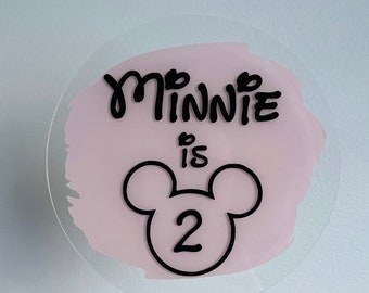 Mickey Mouse / Minnie Mouse Cake Topper Acrylic Paddle