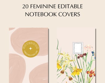 20 KDP notebook covers + 150 lined pages - 6 x 9" - KDP Book Covers - Canva Templates - KDP Templates - Cover Bundle for Free Canva Version