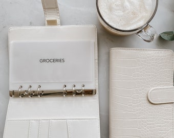 A6 Custom Cash Envelopes in Classic Font |  | Personal Size | Minimalist | Matte Frosted | Vellum | Laminated | Cash Budget 6-Ring Binder