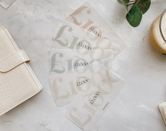 Matte Frosted Cash Placeholders for A6 Cash Envelopes | Personal Size | Minimalist | Vellum | Laminated | Cash Budgeting 6-Ring Binder