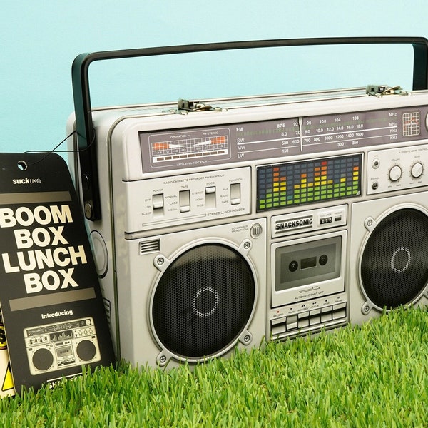 Boombox Lunchbox | Bento Lunch Box & Snack Boxes for Kids | Metal Lunch Box and Food Container | Storage Tin and Retro Lunch Box