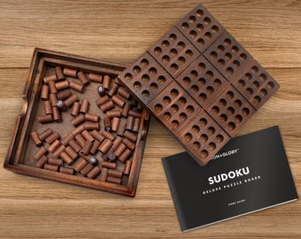 Wooden Sudoku Set | Sudoku Puzzles for Adults | Wooden Sudoku Puzzle | Sudoku Game Board | Sudoku Wooden Board Game | Adult Travel Games