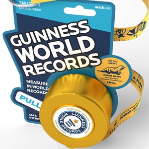 Guinness World Records 2024 Tape Measure | 3m Fun Facts Measuring Tape | Birthday Party Favors & Goodie Bags Stuffers | Classroom Prizes