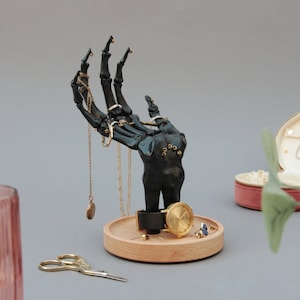 Skeleton Hand Jewelry Holder | Jewelry Organizer | Ring Holder | Gothic Jewelry Stand | Earring Holder & Necklace Holder | Black