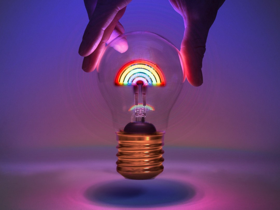 Cordless Table Lamp Rainbow Portable Lamp & USB Battery Operated Lamp