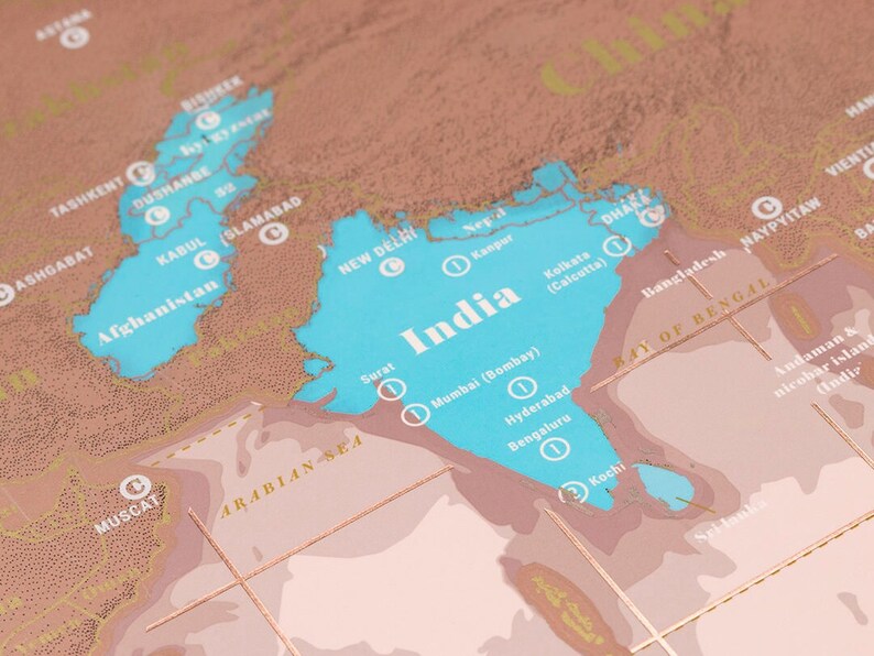 Rose Gold Scratch Map Scratch off World Map Pink Scratch Etsy