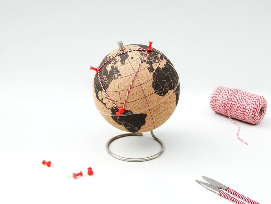 Small Cork Globe Small World Map Mini Globe Push Pin Globe Tabletop