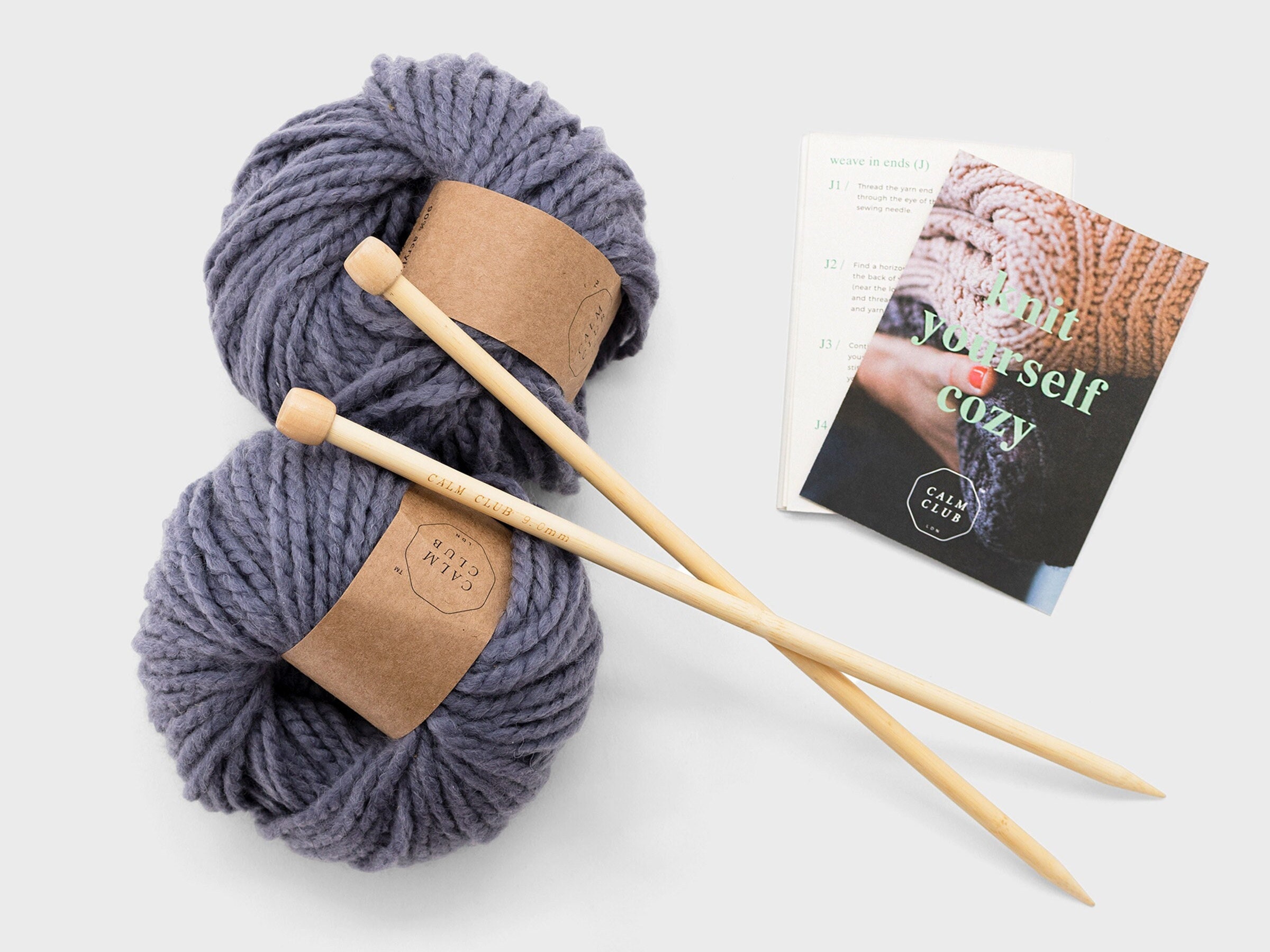 Blanket Knitting Kit for Beginners Includes Wool Yarn & 