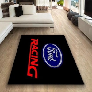 Ford Racing rectangular carpet, Rug, Man cave, Decoration, Living room rug Garage car brand ornament, birthday, office, for your children