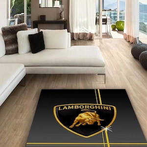 Lamborghini rectangular carpet, rug, man cave, decoration, living room, for husbands ,birthday gift, office carpet,  garage carpet,  fathers