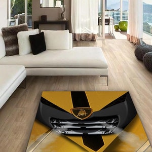 Lamborghini rectangular carpet, rug, man cave, decoration, living room, for husbands ,birthday gift, office carpet,  garage carpet,  fathers
