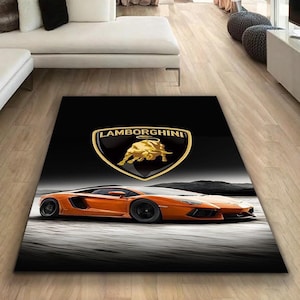 Lamborghini rectangular carpet, rug, man cave, decoration, living room, for husbands ,birthday gift, office carpet,  garage carpet,  fathers