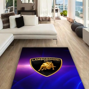 Lamborghini rectangular carpet, rug, man cave, decoration, living room, for husbands ,birthday gift, office carpet,  garage carpet,  fathers