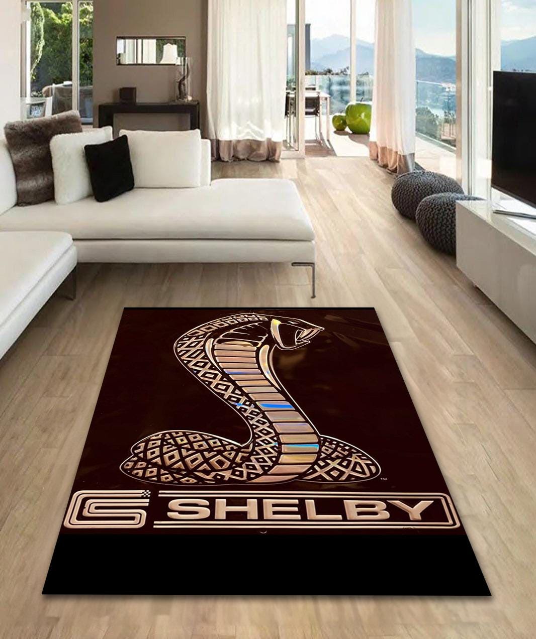 Shelby Mustang Cobra rectangular carpet, Rug, Man cave, Decoration, Living room rug, Mustang, Unique rug, Garage rug, for fathers