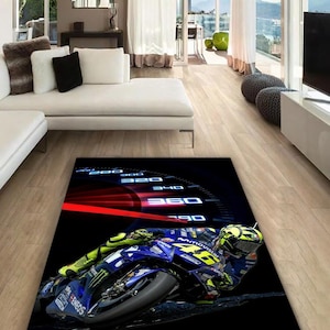 Motorsport rectangular carpet, Rug, Man cave, Decoration, Living room rug, for fathers, birthday gift, office, gift for husband, garage