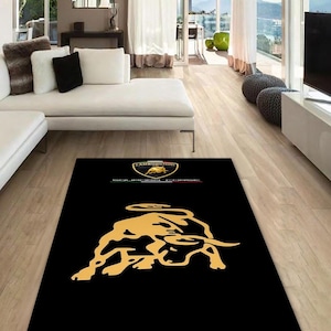 Lamborghini rectangular carpet, rug, man cave, decoration, living room, for husbands ,birthday gift, office carpet,  garage carpet,  fathers