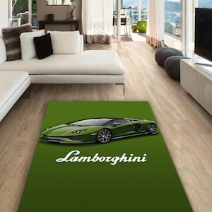 Lamborghini rectangular carpet, rug, man cave, decoration, living room, for husbands ,birthday gift, office carpet,  garage carpet,  fathers