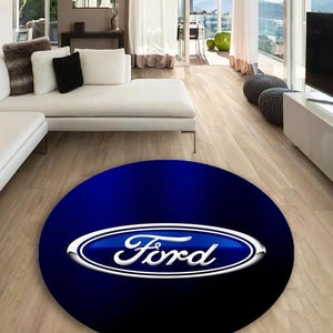 Ford round carpet, Man Cave, Decoration, Livingroom, Car Brand, Garage, Cars, Gift, Birthday, for fathers, office, for your children