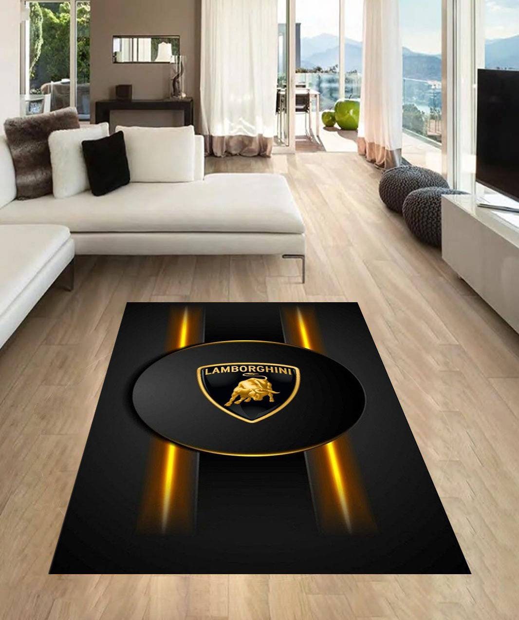 Supreme Lamborghini V4 Area Rug Bedroom Rug US Gift Decor