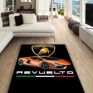 Lamborghini rectangular carpet, rug, man cave, decoration, living room, for husbands ,birthday gift, office carpet,  garage carpet,  fathers