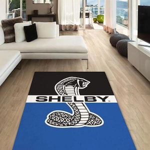 Shelby Mustang Cobra rectangular carpet, Rug, Man cave, Decoration, Living room rug, Mustang, Unique rug, Garage rug, for fathers