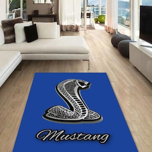 Shelby Mustang Cobra rectangular carpet, Rug, Man cave, Decoration, Living room rug, Mustang, Unique rug, Garage rug, for fathers
