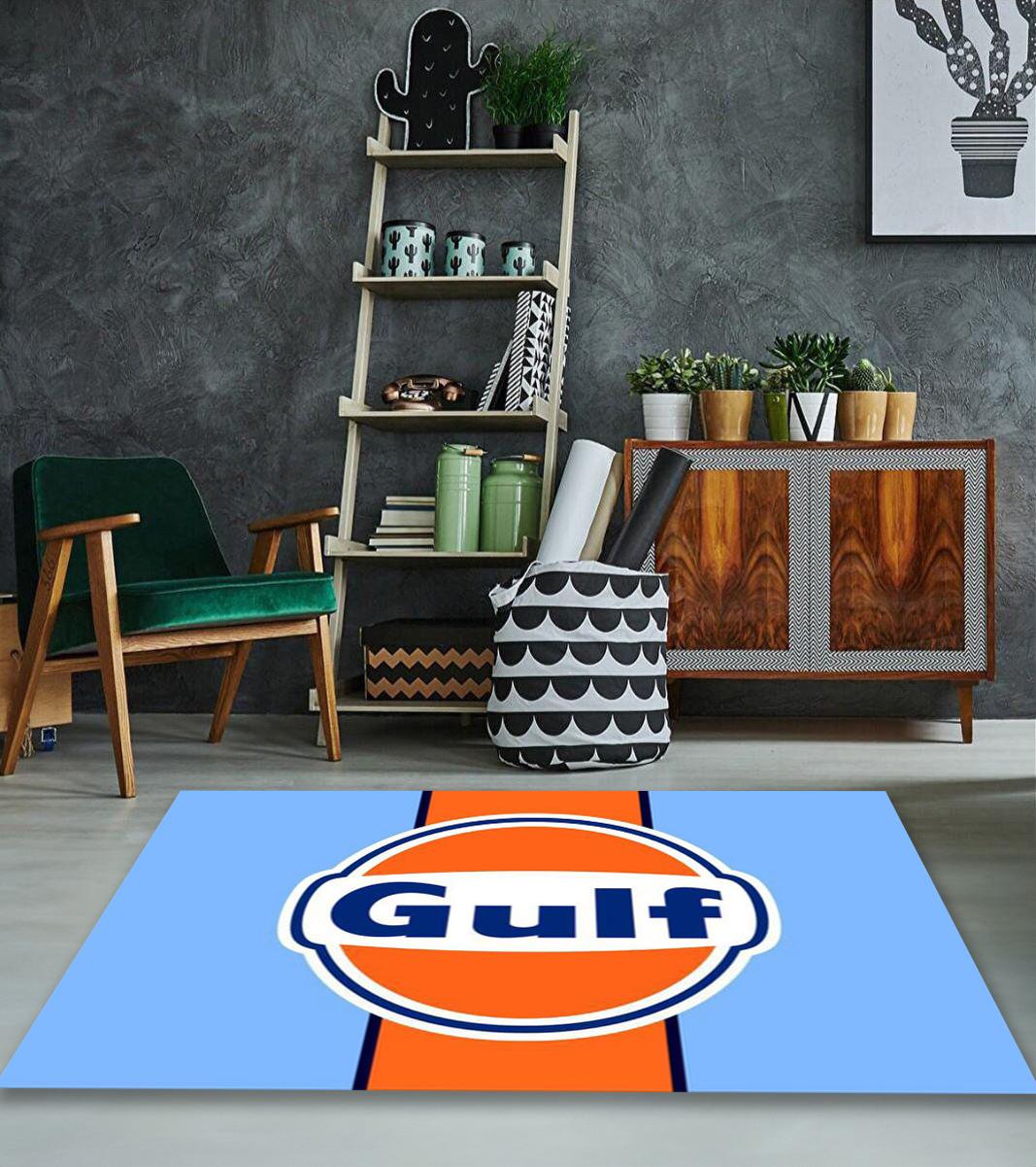 GULF Oil Logo Rug, Man Cave Garage Decor - Etsy