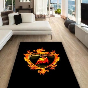 Lamborghini rectangular carpet, rug, man cave, decoration, living room, for husbands ,birthday gift, office carpet,  garage carpet,  fathers