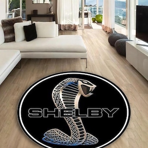 Shelby mustang round carpet, Man Cave, Decoration, Living Room, Car Brand, Garage, Cars, Gift, Fathers Day, Gift for husband
