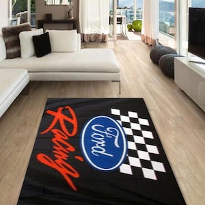 Ford Racing rectangular carpet, Rug, Man cave, Decoration, Living room rug Garage car brand ornament, birthday, office, for your children