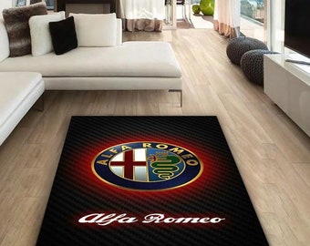 Alfa Romeo Logo Rug, Man Cave Garage Decor