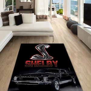 Shelby Mustang Cobra rectangular carpet, Rug, Man cave, Decoration, Living room rug, Mustang, Unique rug, Garage rug, for fathers
