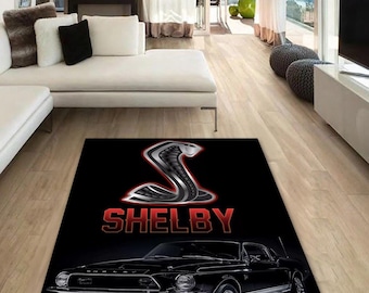 Shelby Mustang Cobra rectangular carpet, Rug, Man cave, Decoration, Living room rug, Mustang, Unique rug, Garage rug, for fathers