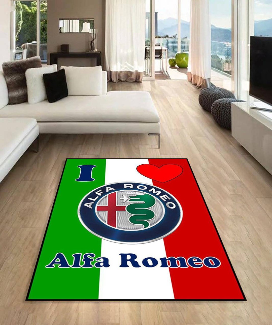 Alfa Romeo Rectangular Carpet, Rug,carpet, Rug, Garage Carpet, Living ...