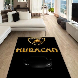 Lamborghini rectangular carpet, rug, man cave, decoration, living room, for husbands ,birthday gift, office carpet,  garage carpet,  fathers