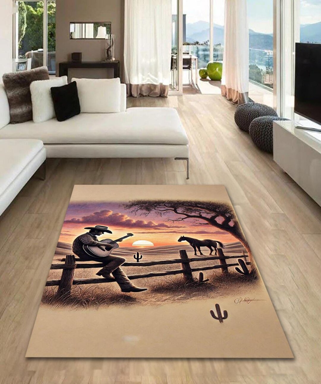 Lone Ranger Rug: Man Cave Decor, Comic Book Hero - Etsy