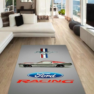 Ford Racing rectangular carpet, Rug, Man cave, Decoration, Living room rug Garage car brand ornament, birthday, office, for your children