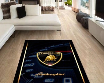 Lamborghini rectangular carpet, rug, man cave, decoration, living room,rug gift, for husbands ,birthday gift, office carpet,  garage carpet