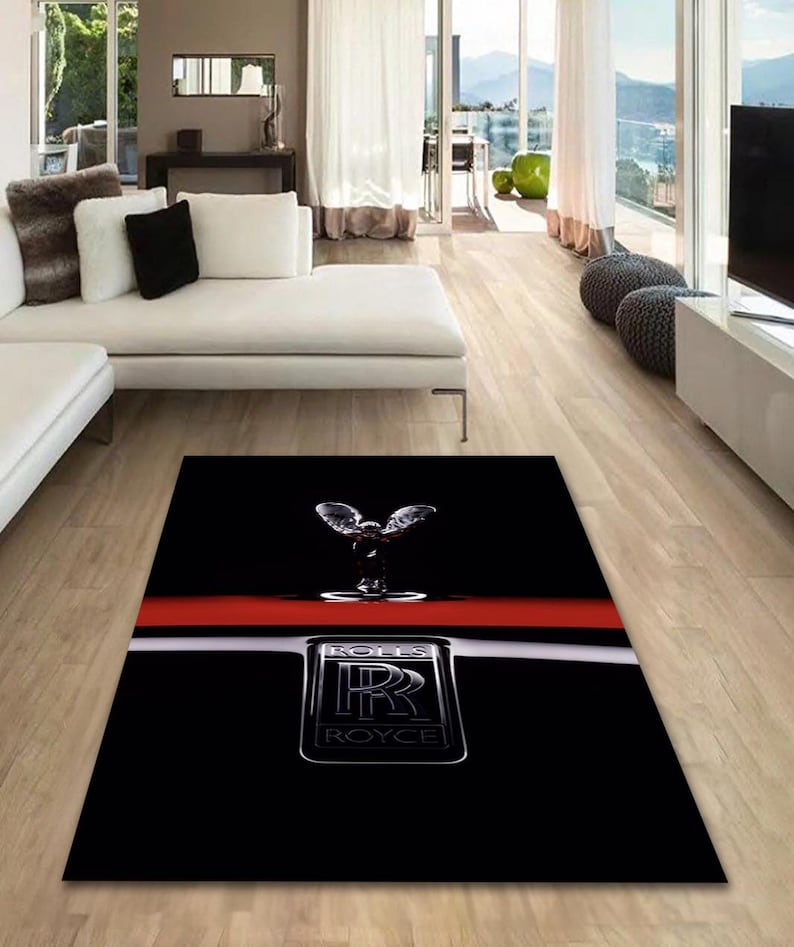 Rectangular Rug Emblem Rolls Royce Rug, Man Cave Garage Decor, Gift for Him - Etsy