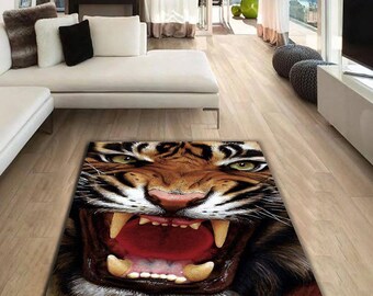 Tiger rectangular carpet, rug, Cartoon, Movie, Decoration, Living Room, Gift, Gift for Kids, Kids Room, Animal Kingdom, for mothers