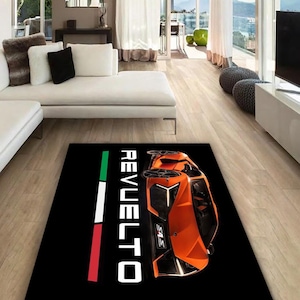 Lamborghini rectangular carpet, rug, man cave, decoration, living room, for husbands ,birthday gift, office carpet,  garage carpet,  fathers