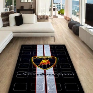 Lamborghini rectangular carpet, rug, man cave, decoration, living room, for husbands ,birthday gift, office carpet,  garage carpet,  fathers