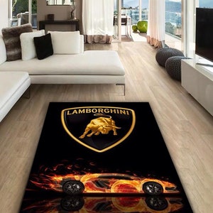 Lamborghini rectangular carpet, rug, man cave, decoration, living room, for husbands ,birthday gift, office carpet,  garage carpet,  fathers